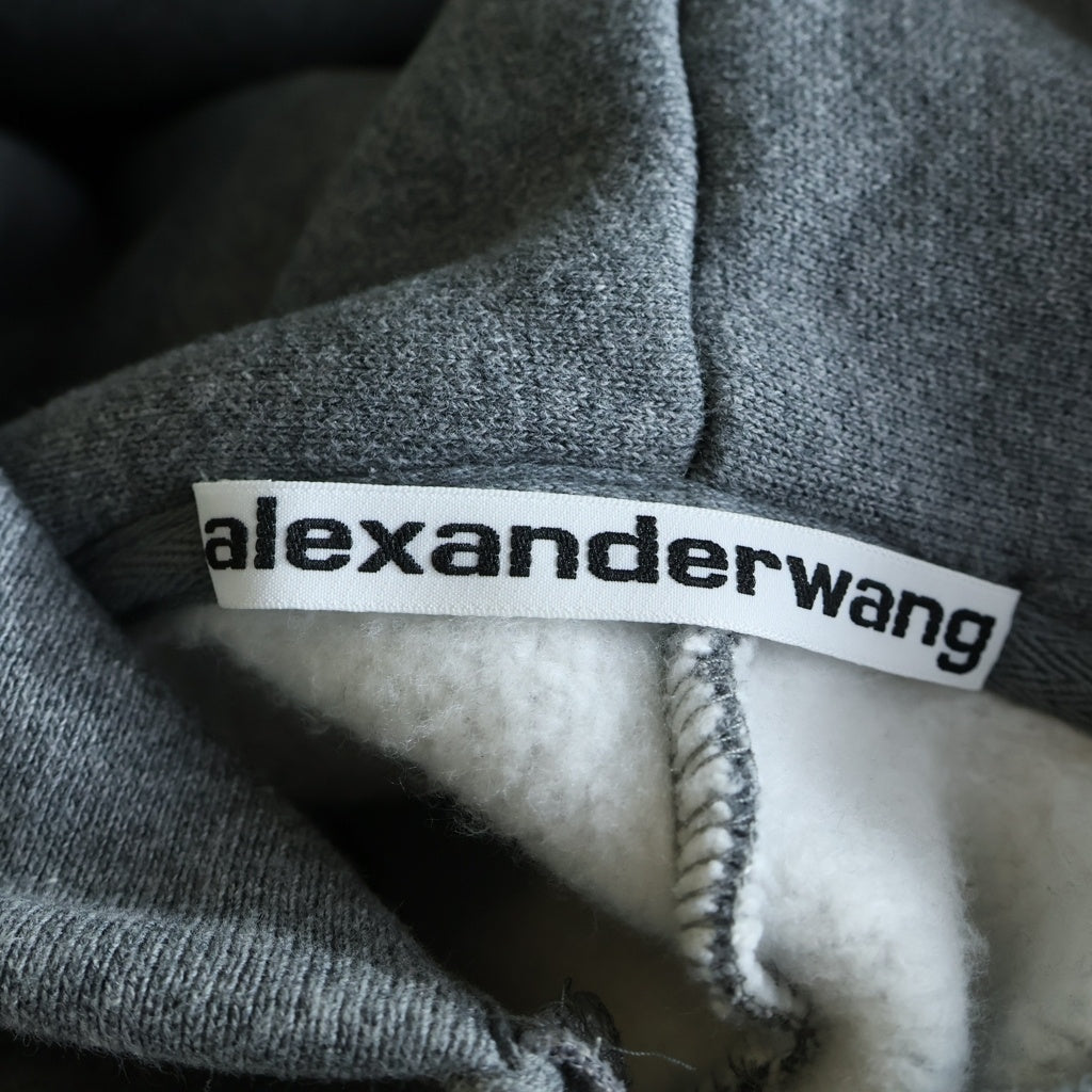 ALEXANDER WANG(アレキサンダーワン) STAR ZIP UP HOODIE スター ジップアップ フーディ パーカー グレー 6CC2242051