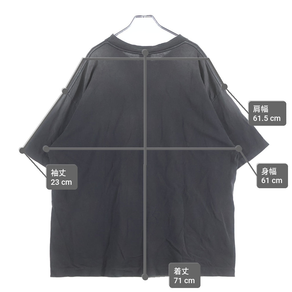 SAINT MICHAEL(セントマイケル) 25SS EGG SS TEE ヴィンテージ加工Tシャツ カットソー ブラック SM-HR6-0000-007