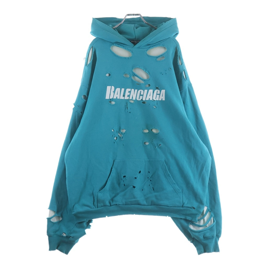 BALENCIAGA(バレンシアガ) 21SS デストロイ加工ロゴミディアムフリース BALENCIAGA(バレンシアガ) 21SS デストロイ加工ロゴミディアムフリース