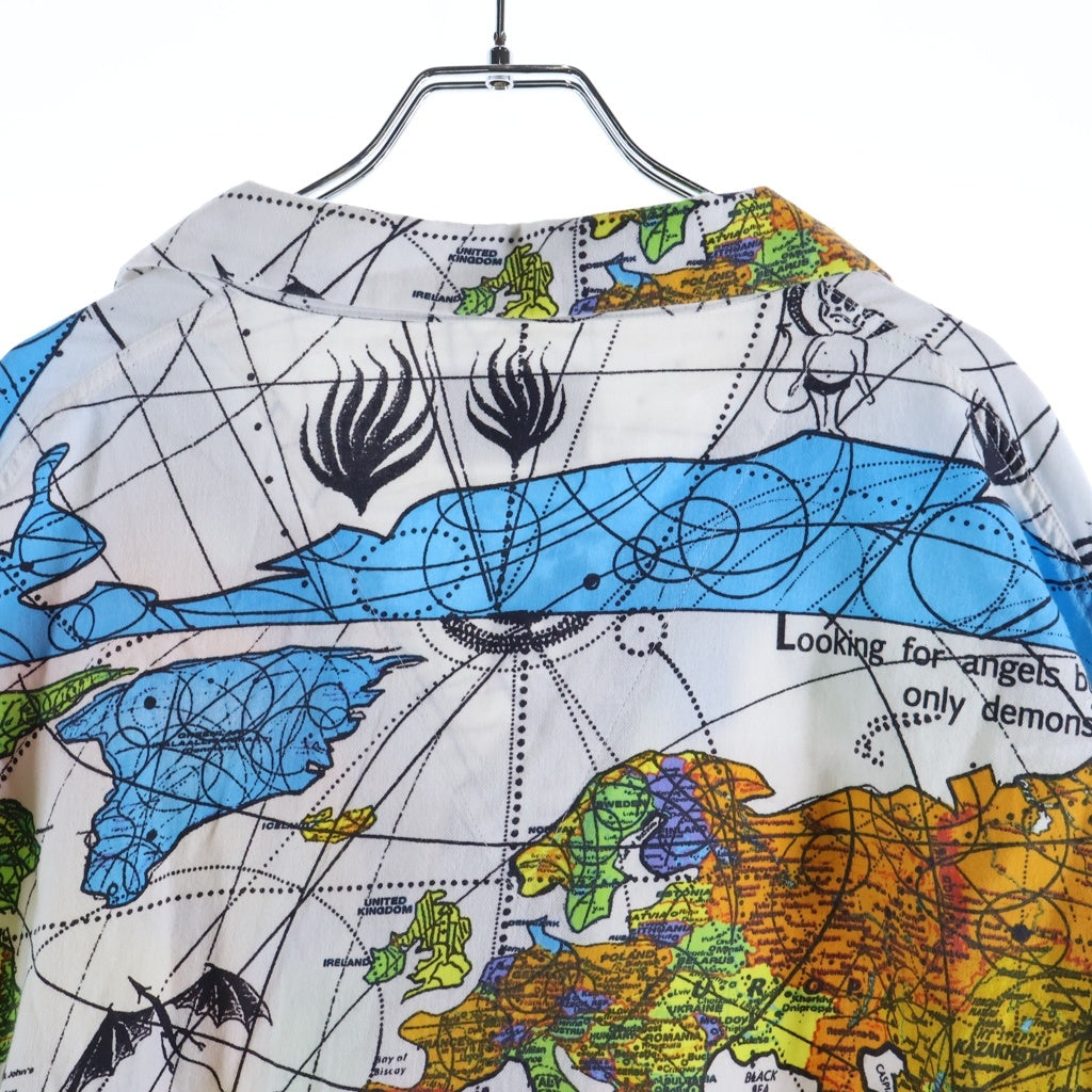 SAINT MICHAEL(セントマイケル) 23SS ×Dr Woo PAJAMA SHIRTS SM-S23-0000-082 ドクターウーコラボ フロントポケット パジャマシャツ 長袖シャツ 総柄 ホワイト