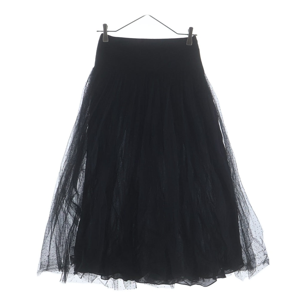 Christian Dior(クリスチャンディオール) ドットプリーツプリュムティチュールナイロンスカート ブラック 841J50A8810 レディース