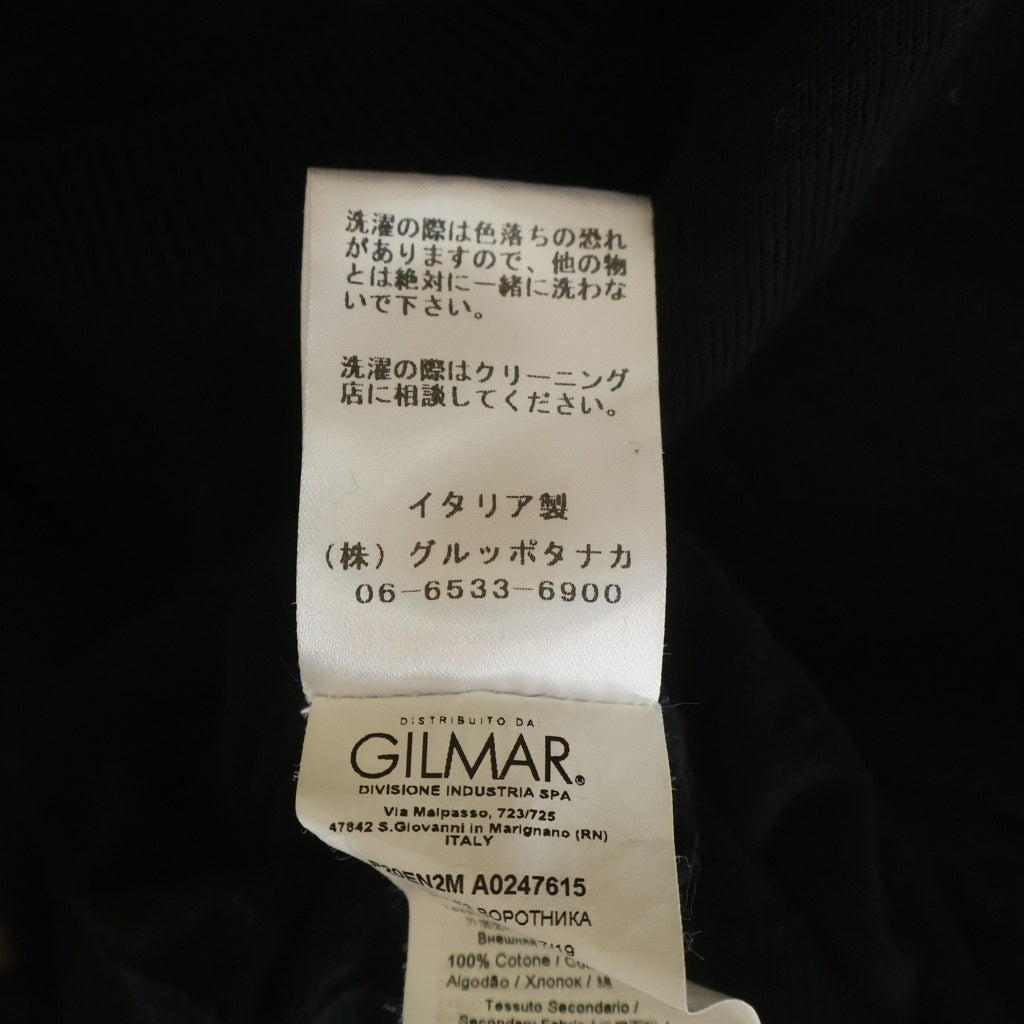 N21 numero ventuno(ヌメロ ヴェントゥーノ) 袖ロゴ クルーネック コットンニット セーター 半袖 38 ブラック/ホワイト 黒 白 20S-A024-7615 レディース