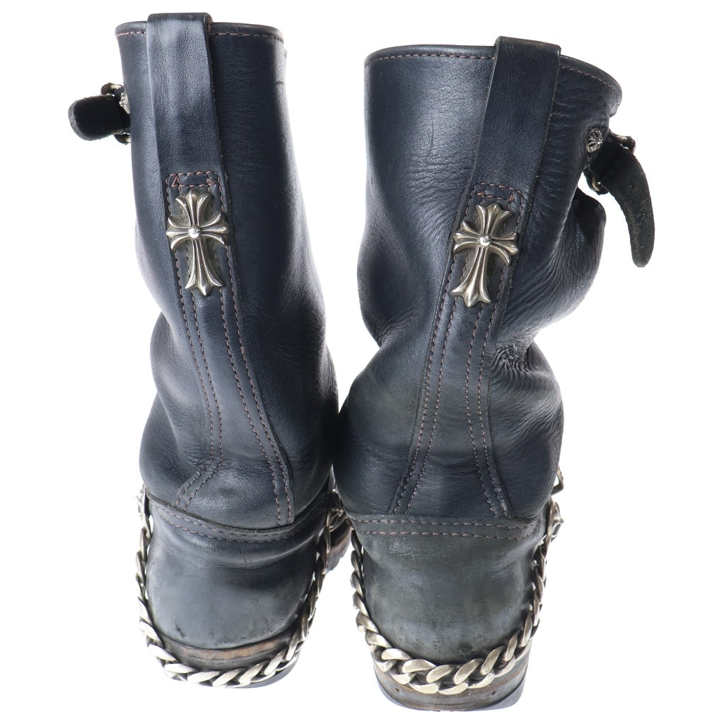 CHROME HEARTS(クロムハーツ) ウエスコ BOSS クラシックチェーン CHクロス エンジニアブーツ ブラック/シルバー