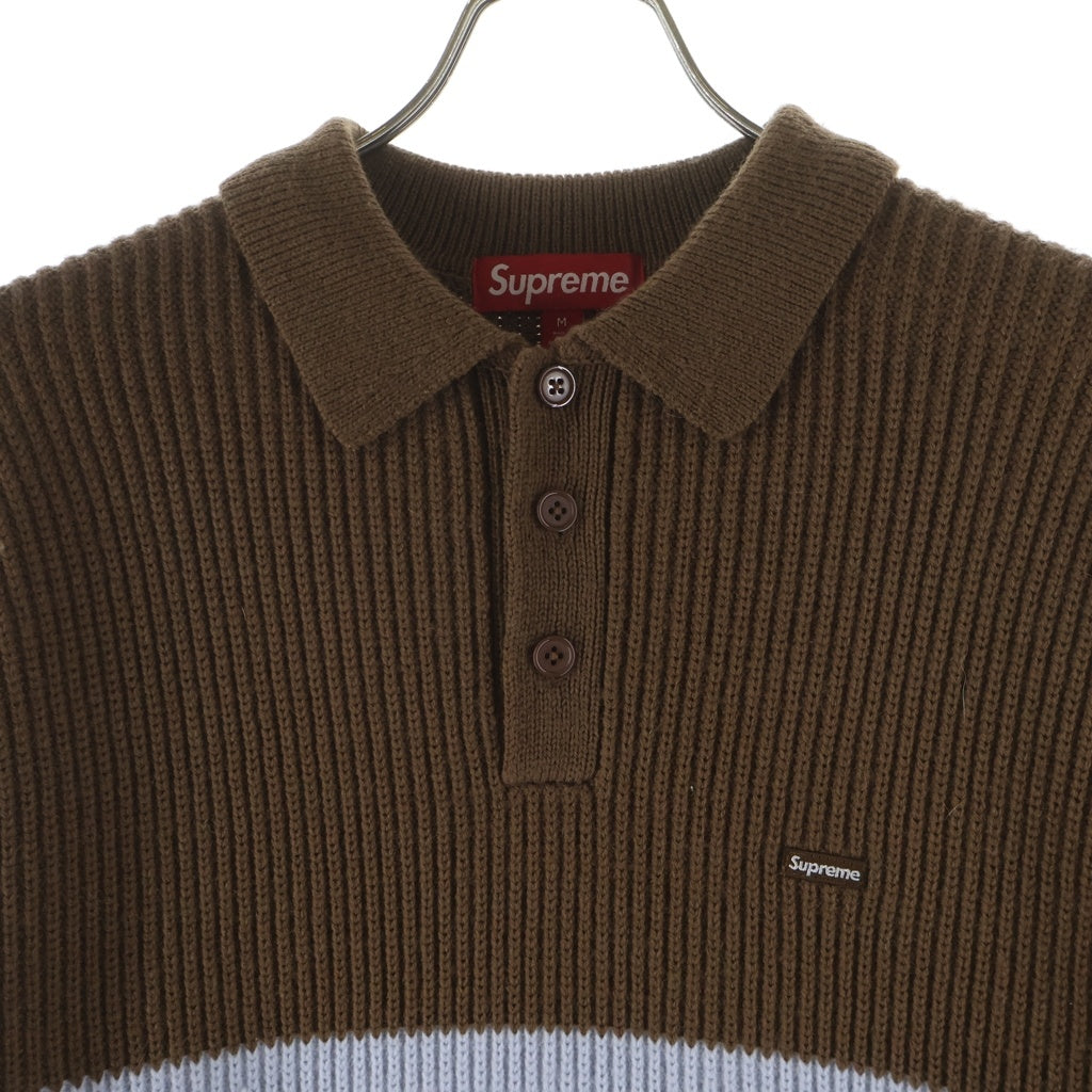 SUPREME(シュプリーム) 23AW Small Box Polo Sweater スモールボックスポロ セーター ブラウン