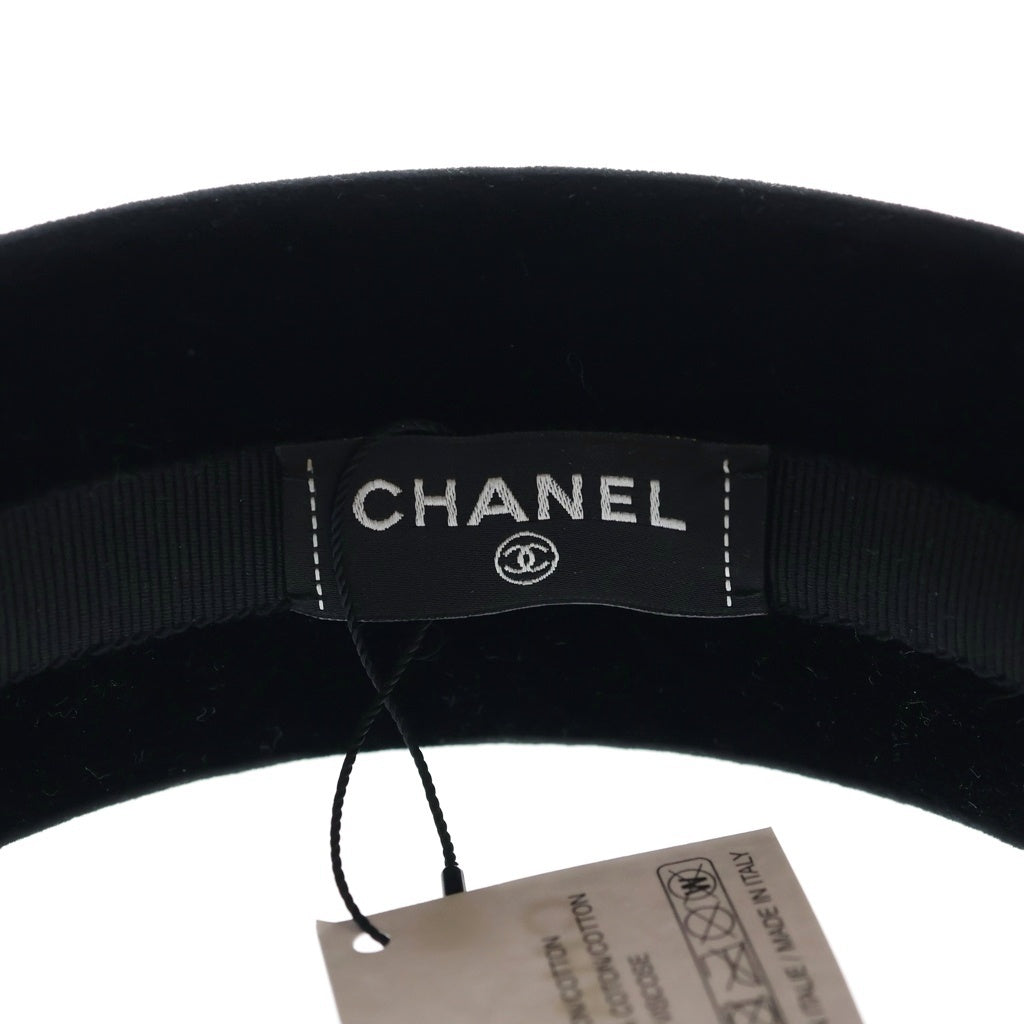 CHANEL(シャネル) ベルベット/ストラス ラインストーン カチューシャ ブラック レディース