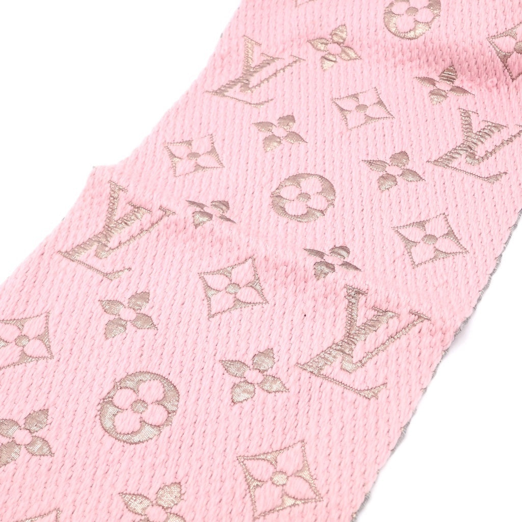 LOUIS VUITTON(ルイヴィトン) モノグラム エシャルプ ロゴマニア シャイン マフラー M70466 ピンク レディース