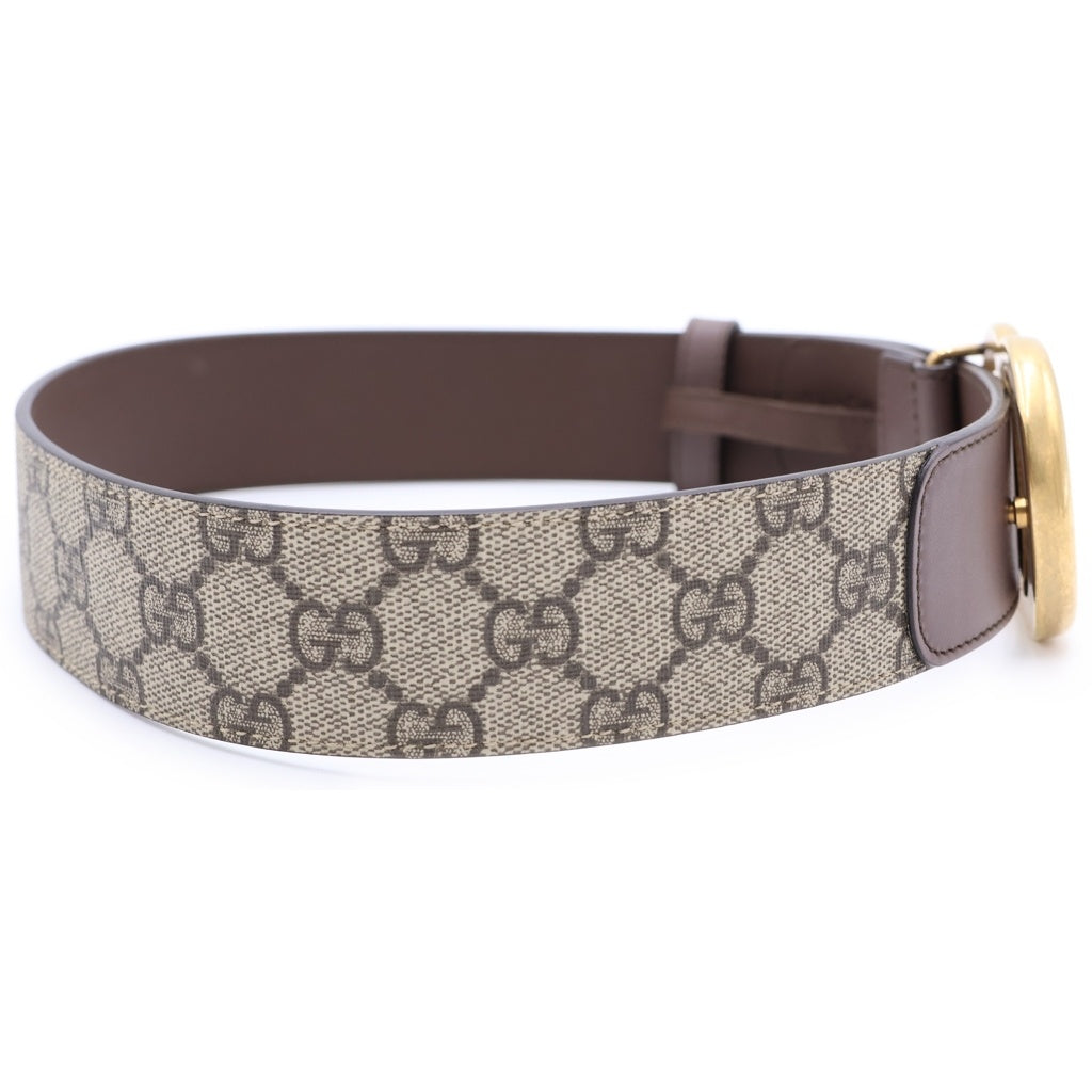 GUCCI(グッチ) Gバックル GGスプリーム レザーベルト ブラウン 400593 レディース