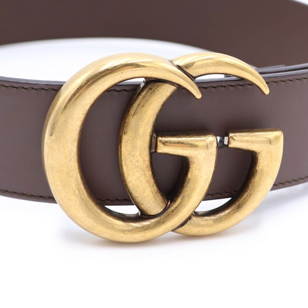 GUCCI(グッチ) Gバックル GGスプリーム レザーベルト ブラウン 400593 レディース