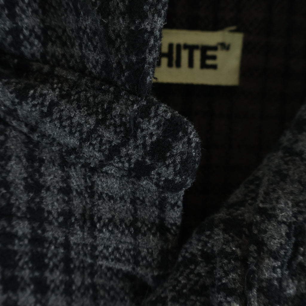 OFF-WHITE(オフホワイト) バックプリント タータンチェックネルシャツ グレー