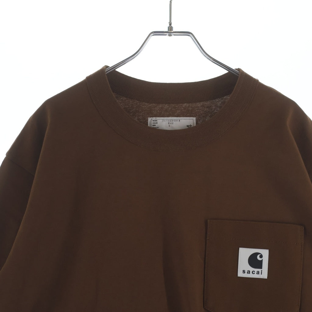 Sacai(サカイ) ×Carhartt フロントロゴ スウェット トレーナー ブラウン 25-00994S