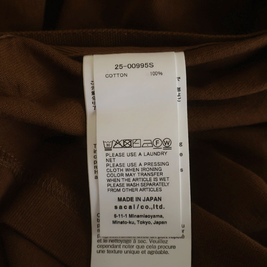 Sacai(サカイ) ×Carhartt フロントロゴ クルーネックTシャツ カットソー ブラウン 25-00995S