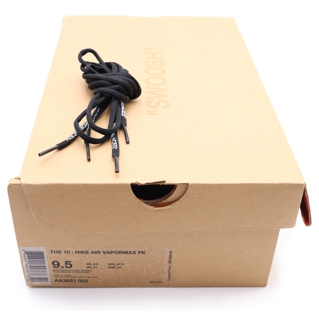 NIKE(ナイキ) ×OFF-WHITE Air Vapormax Black/Total Orange/Clear ナイキ エアヴェイパーマックス ブラック/トータルオレンジ/クリアUS9.5/27.5cm