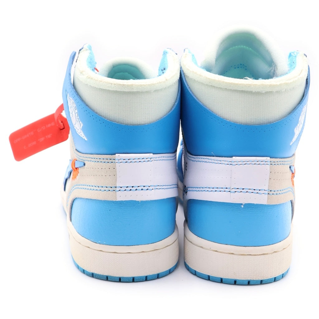 NIKE(ナイキ) ×OFF-WHITE AIR JORDAN 1 POWDER BLUE UNC AQ0818-148 オフホワイト エアジョーダン1 パウダーブルー ハイカットスニーカー US9.5/27.5cm ホワイト/ブルー