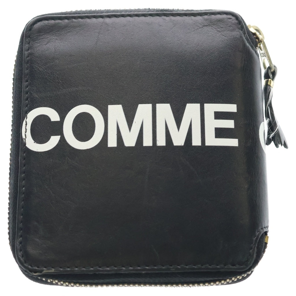 COMME des GARCONS(コムデギャルソン) HUGE LOGO 2つ折りレザーウォレット 財布 ブラック