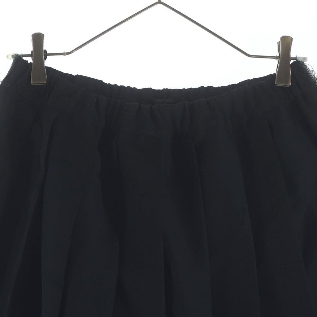 BLACK COMME des GARCONS(ブラックコムデギャルソン) 24AW サイドジップポリ縮絨プリーツスカート レディース ブラック 1N-S012