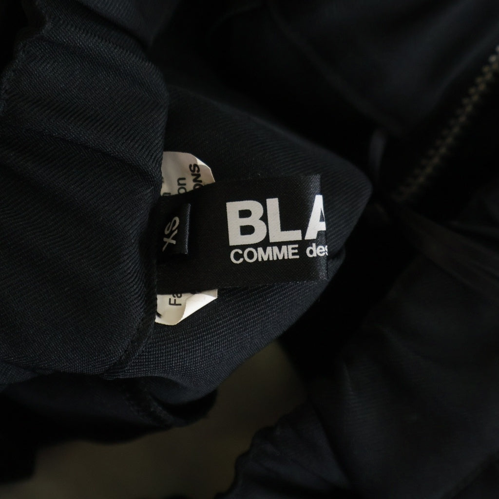 BLACK COMME des GARCONS(ブラックコムデギャルソン) 24AW サイドジップポリ縮絨プリーツスカート レディース ブラック 1N-S012