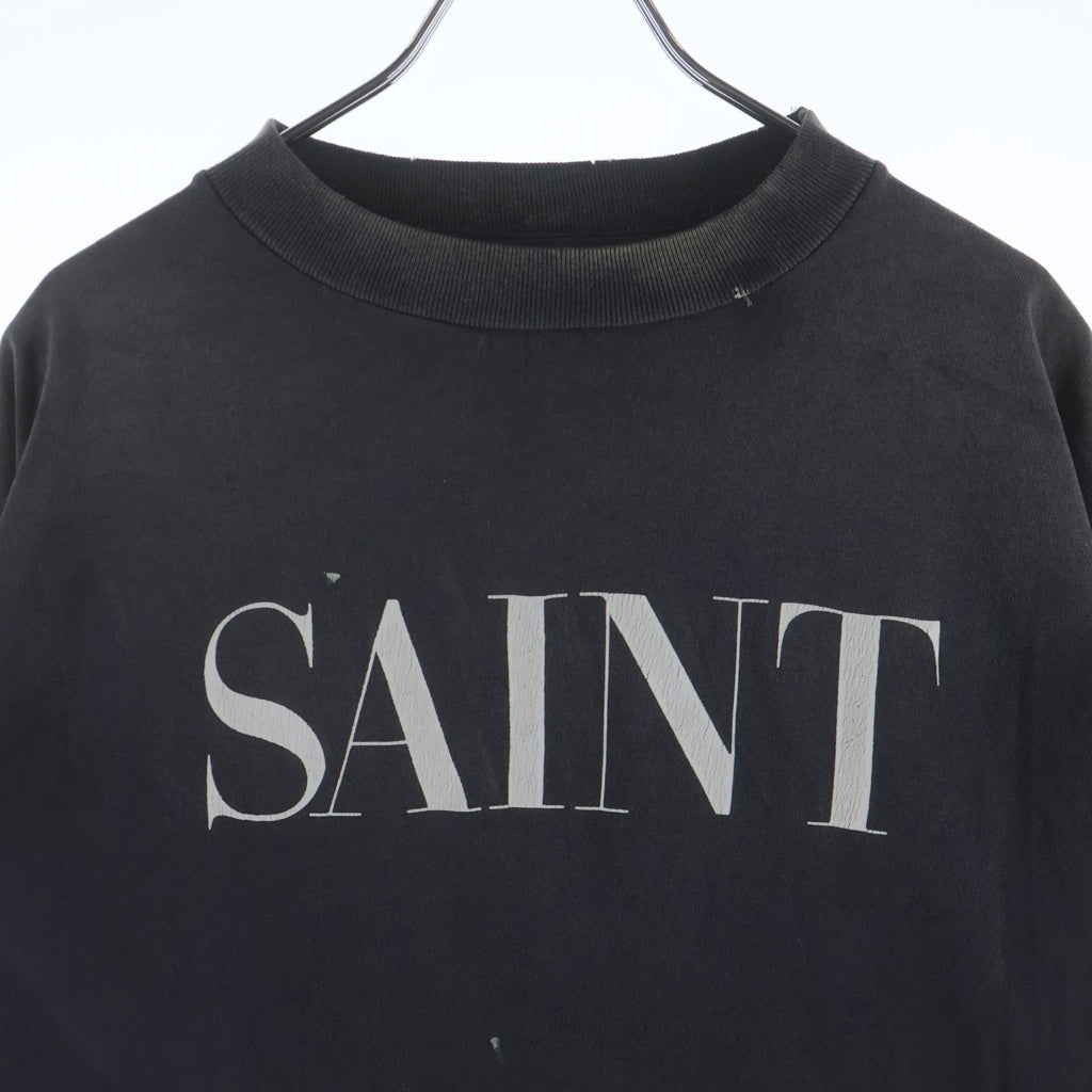 SAINT MICHAEL(セントマイケル) 26SS SAINT666 セイント666 バックプリント クルーネック半袖カットソーTシャツ ブラック SM-MK8-0000-006