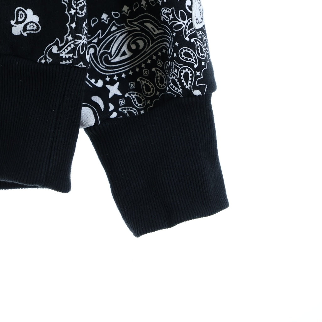 FR2(エフアールツー) PAISLEY HOODIE カンガルーポケット ペイズリー総柄 プルオーバースウェットパーカー ブラック FRC1172