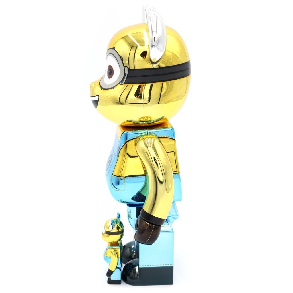 BE@RBRICK(ベアブリック) MEDICOM TOY KEVIN Chrome Ver. ミニオン BOB 100%/400%
