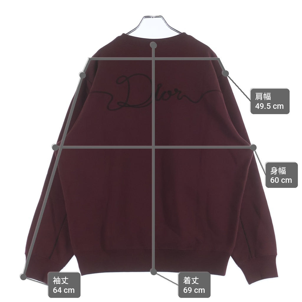 DIOR(ディオール) 26SS Ribbon Sweatshirt リボングラフィックロゴ トレーナー クルーネックスウェット バーガンディー 613J694B0531