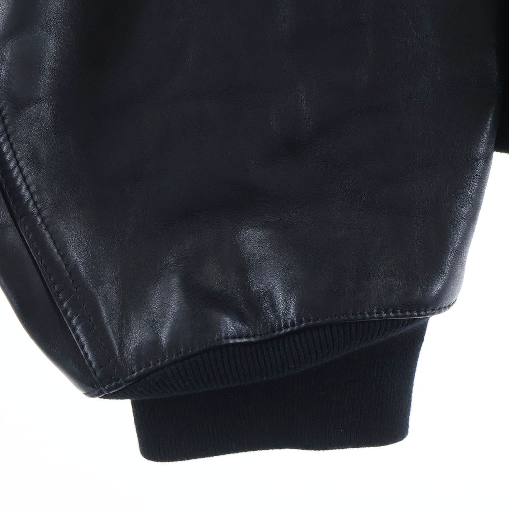 BALENCIAGA(バレンシアガ) 24AW LINED ZIP-UP HOODIE JACKET フロントロゴプリント ジップアップ レザーフーデットジャケット ブラック 790311 TQS15