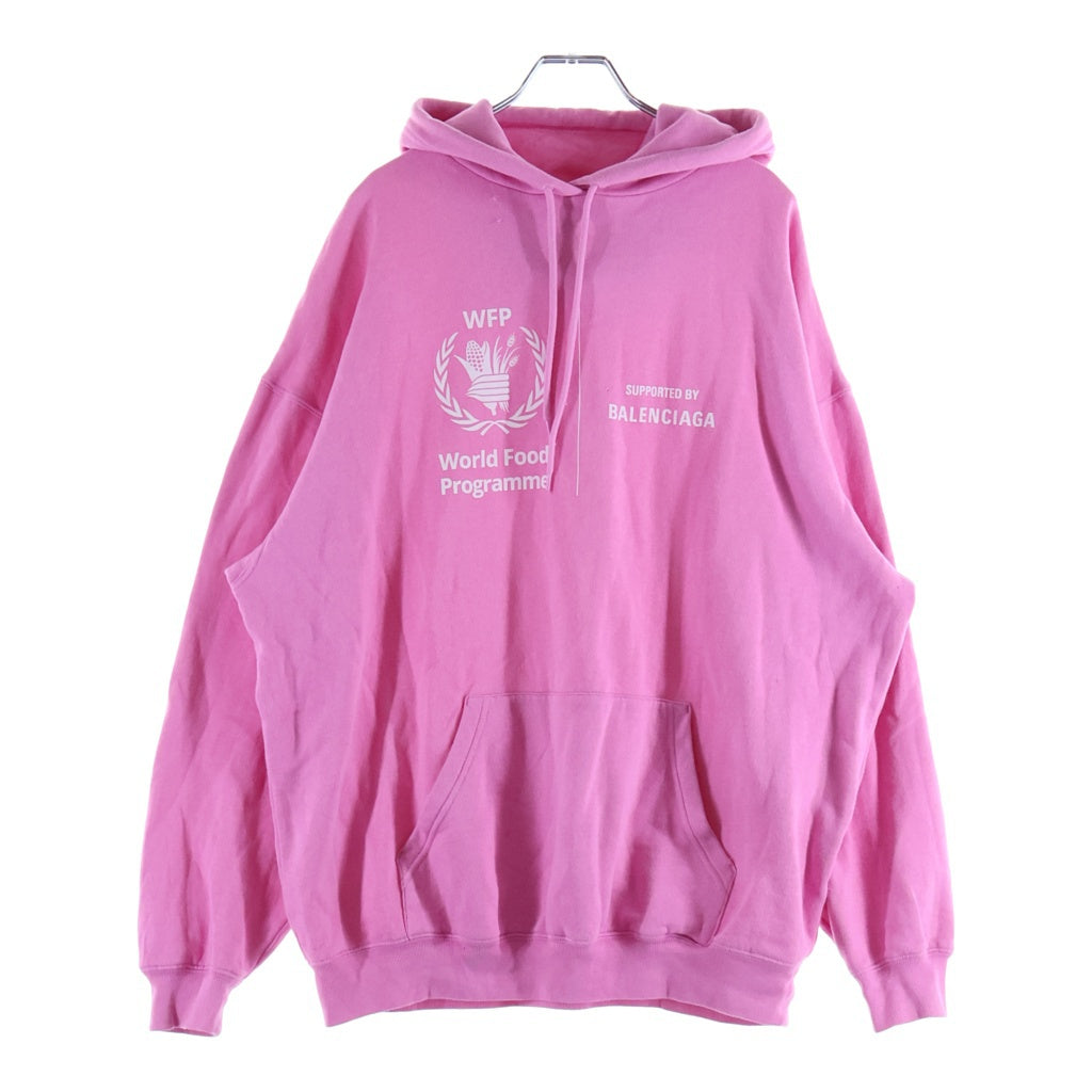 BALENCIAGA(バレンシアガ) 20SS WFP HOODIE フロントWFPロゴプリント プルオーバースウェットパーカー ピンク 570792 TJVK4