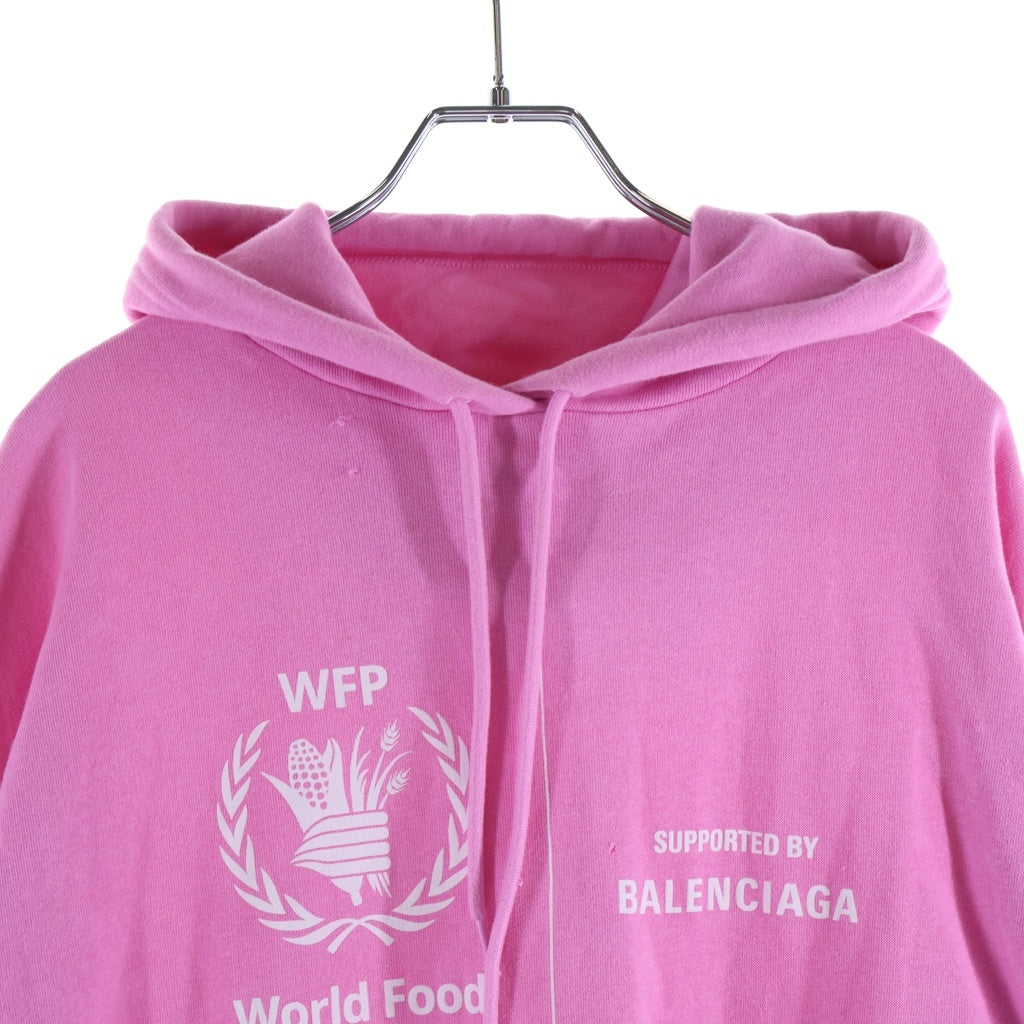 BALENCIAGA(バレンシアガ) 20SS WFP HOODIE フロントWFPロゴプリント プルオーバースウェットパーカー ピンク 570792 TJVK4
