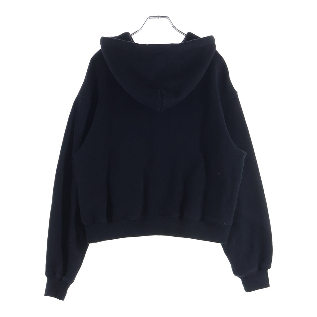 ALEXANDER WANG(アレキサンダーワン) ESSENTIAL TERRY HOODIE エッセンシャル テリー フロントロゴ プルオーバースウェットパーカー ブラック 4CC3242101