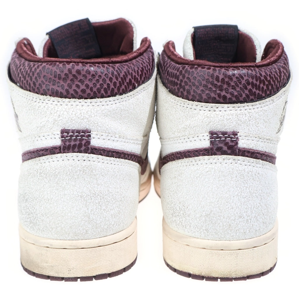 NIKE(ナイキ) ×A MA MANIERE AIR JORDAN 1 RETRO HIGH OG SAIL AND BURGUNDY アマニエール エアジョーダン1 レザーハイカットスニーカー ホワイト US10/28cm DO7097-100