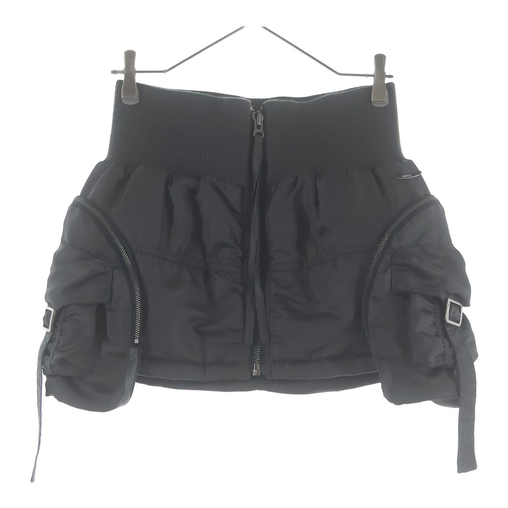 NO BRAND(ノーブランド) 25AW KIMYO キミョ パテッド ジップ スカート ブラック レディース
