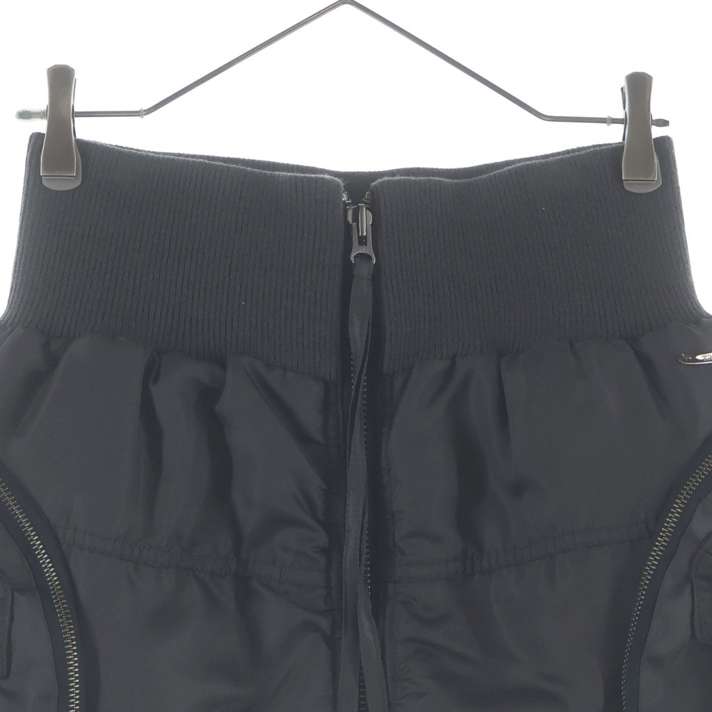 NO BRAND(ノーブランド) 25AW KIMYO キミョ パテッド ジップ スカート ブラック レディース
