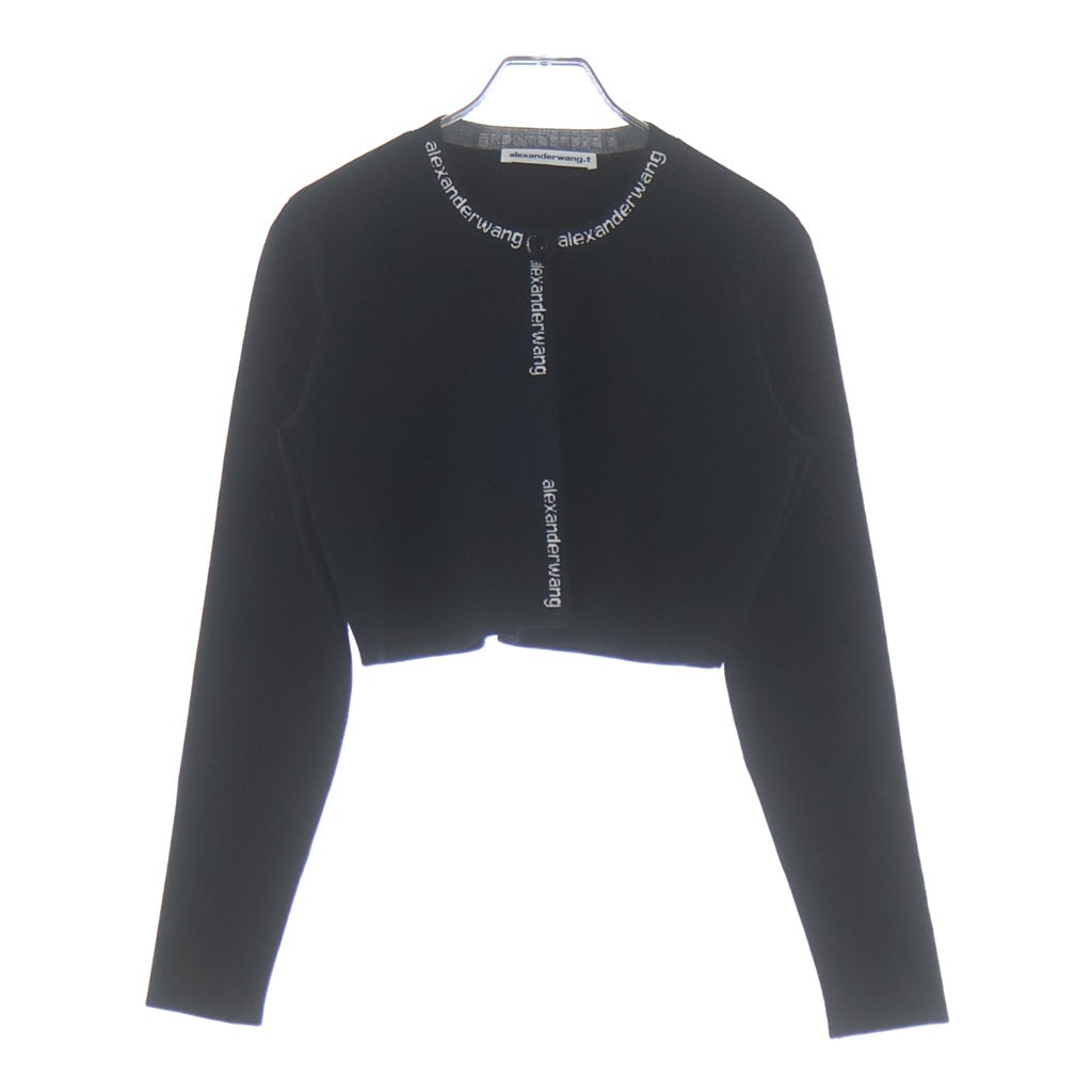 ALEXANDER WANG(アレキサンダーワン) レーヨン×ナイロン クロップドカーディガン ブラック 4KC2213076 レディース