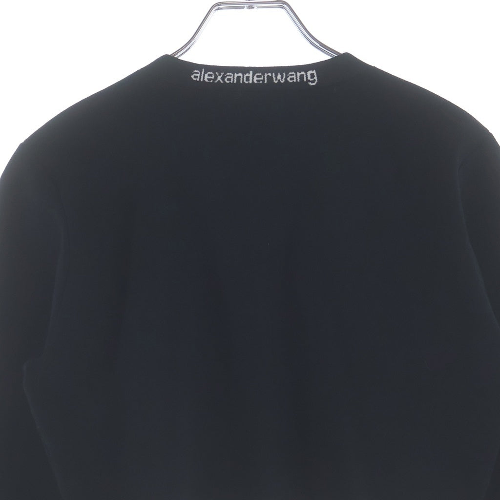 ALEXANDER WANG(アレキサンダーワン) レーヨン×ナイロン クロップドカーディガン ブラック 4KC2213076 レディース
