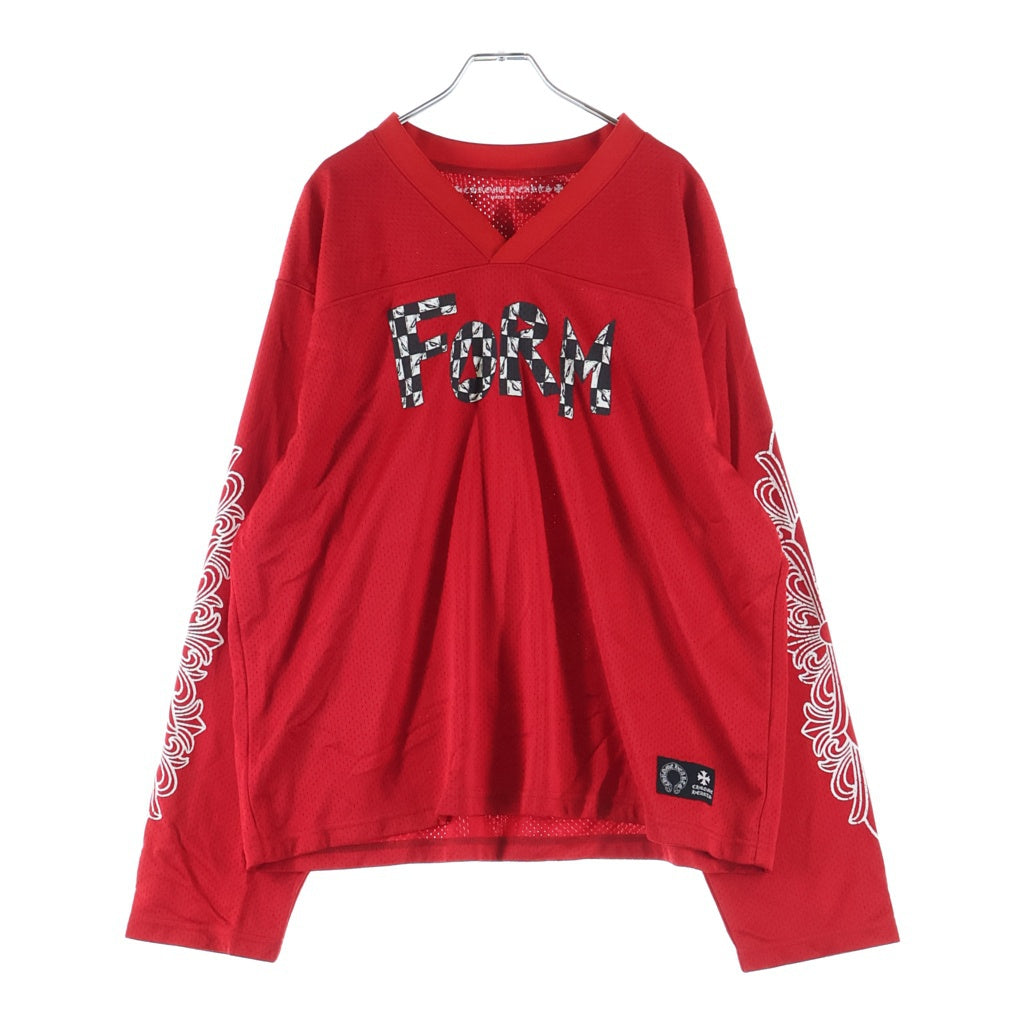 CHROME HEARTS(クロムハーツ) MESH WARM UP JERSEY CHプリントメッシュ長袖カットソー レッド