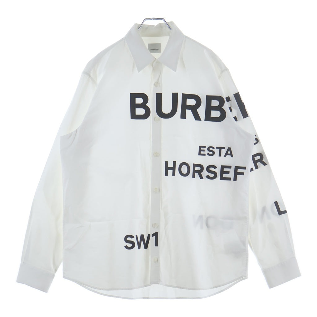 BURBERRY(バーバリー) ホースフェリー ティッシ期 コットン シャツ S メンズ ホワイト 8023776