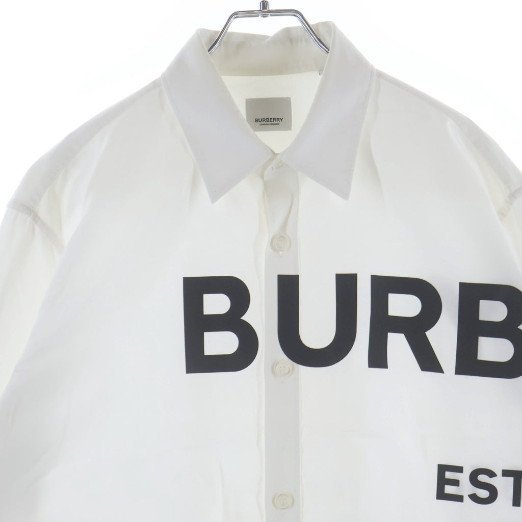 BURBERRY(バーバリー) ホースフェリー ティッシ期 コットン シャツ S メンズ ホワイト 8023776