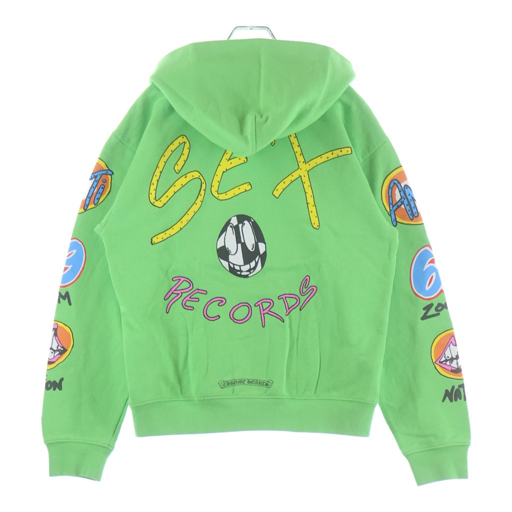 CHROME HEARTS(クロムハーツ) 21AW ×MATTY BOY PPO SEXRCD GRN HD PLVR sex recordsプリントパーカー グリーン