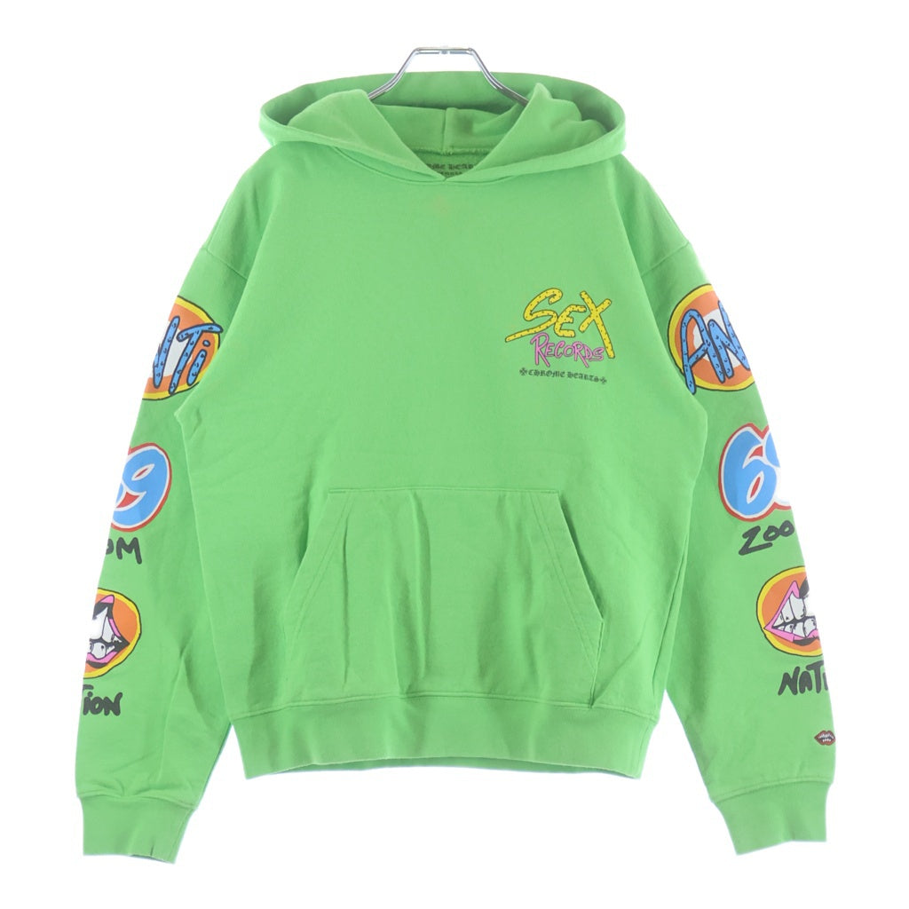 CHROME HEARTS(クロムハーツ) 21AW ×MATTY BOY PPO SEXRCD GRN HD PLVR sex recordsプリントパーカー グリーン