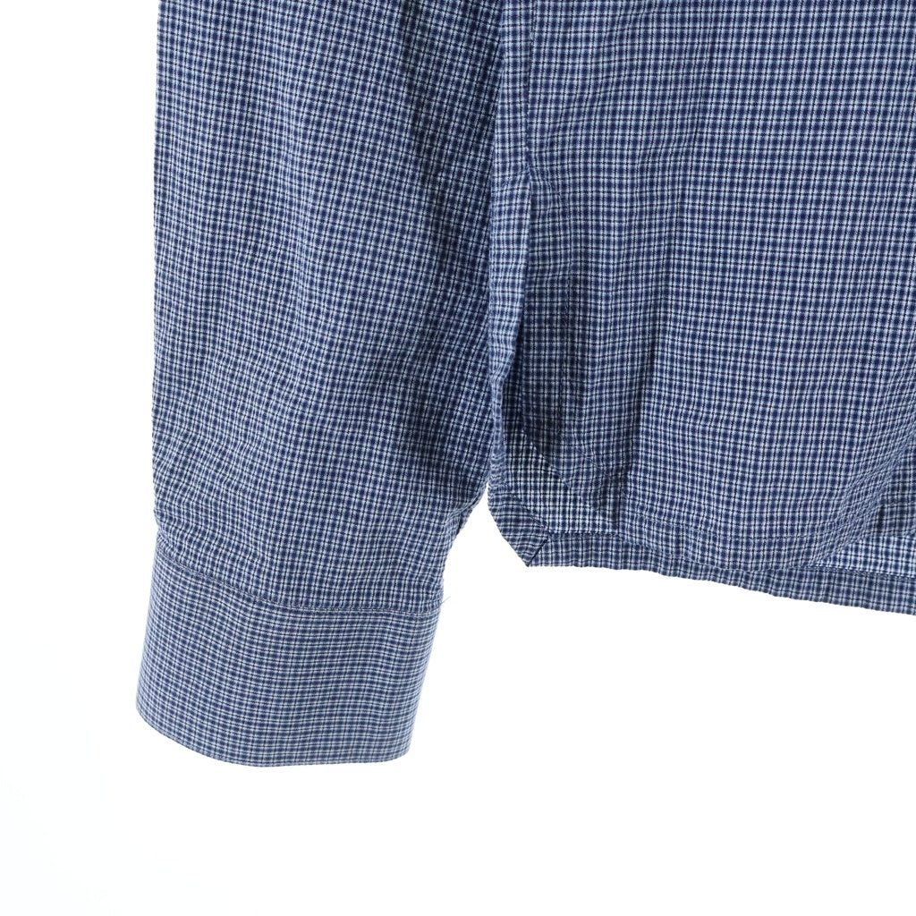 KRIS VAN ASSCHE(クリス ヴァン アッシュ) 13AW ネクタイモチーフ ボタンアップ 襟付き長袖チェックシャツ ブルー 151SH106