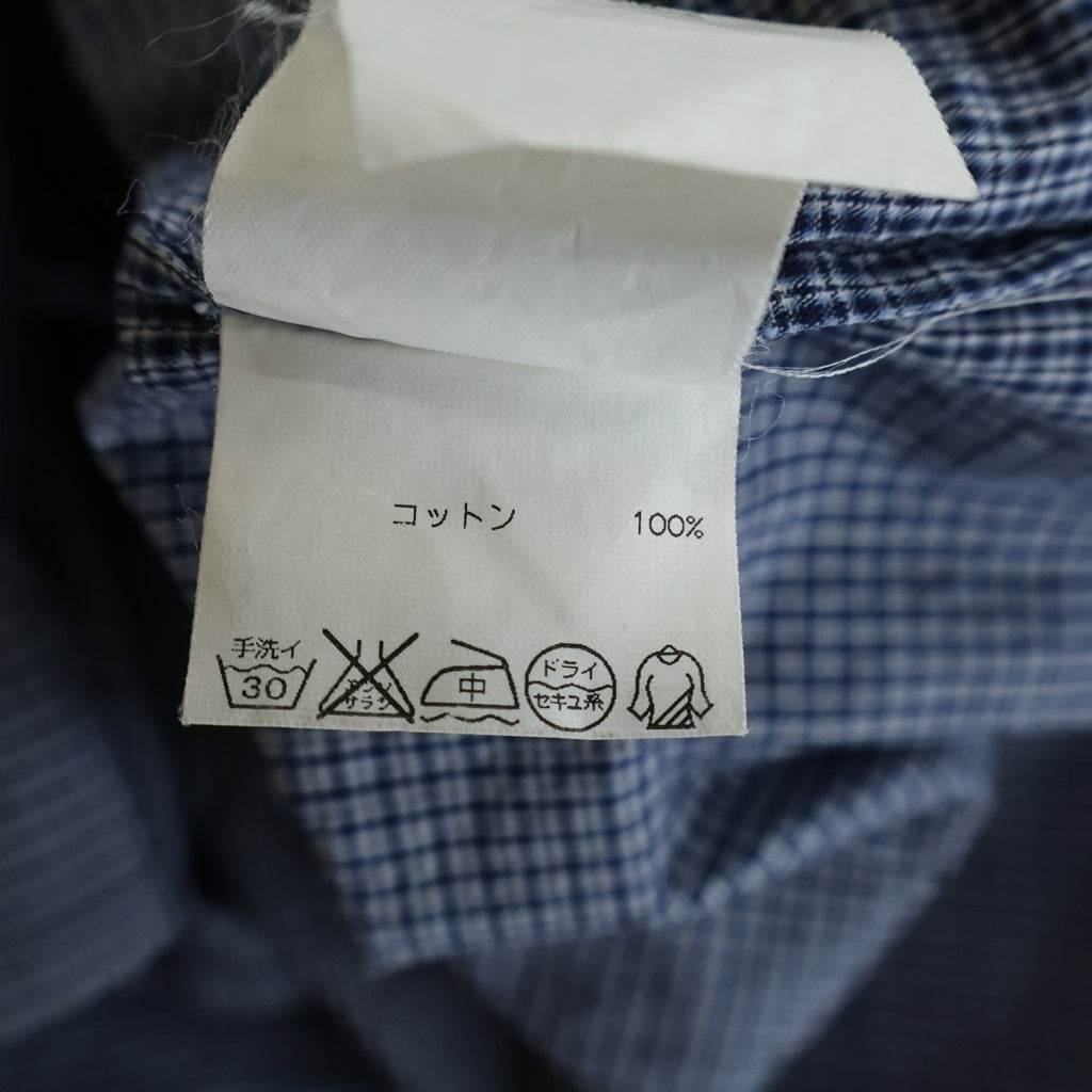 KRIS VAN ASSCHE(クリス ヴァン アッシュ) 13AW ネクタイモチーフ ボタンアップ 襟付き長袖チェックシャツ ブルー 151SH106