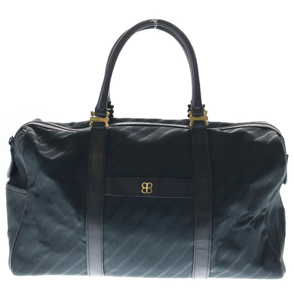 BALENCIAGA(バレンシアガ) BBロゴ総柄 キャンバスミニボストンバック ゴールド金具 ブラック レディース