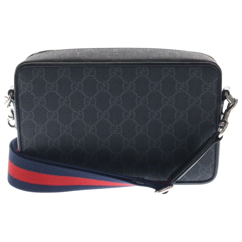 GUCCI(グッチ) GGスプリームキャンバス ショルダーバッグ シルバー金具 ブラック 792456