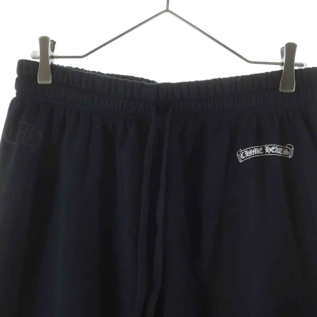 CHROME HEARTS(クロムハーツ) SWTSHRT PANTS フロントスクロールラベル サイドロゴ プリント スウェットパンツ ブラック