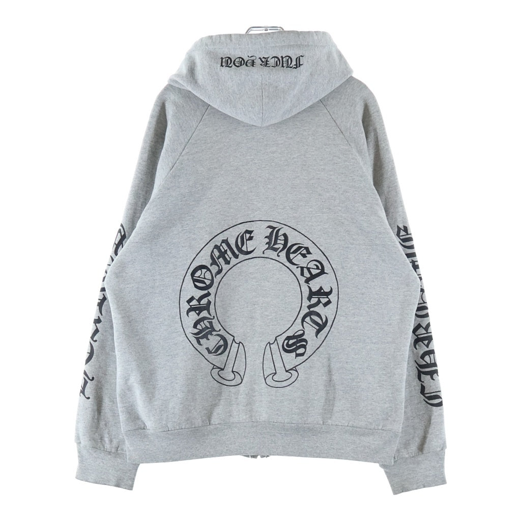 CHROME HEARTS(クロムハーツ) OLD オールド ホースシュー ファックユープリント 裏地サーマル ダガージップスウェットパーカー グレー