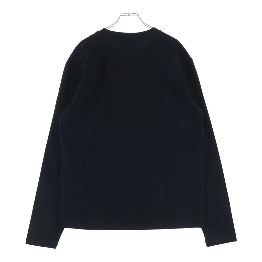 THUG CLUB(サグクラブ) TC BASIC LONG SLEEVE フロントロゴスタッズ クルーネック長袖カットソーTシャツ ブラック TC24TS0803