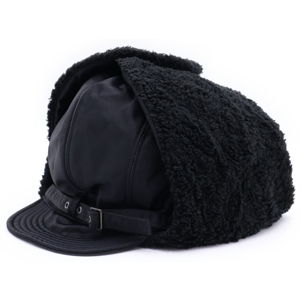 JUNYA WATANABE COMME des GARCONS(ジュンヤワタナベ コムデギャルソン) ベルトデザイン ナイロンフライトキャップ ブラック WR-K601