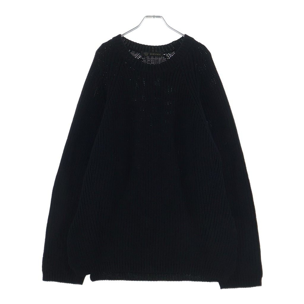 VERSACE ヴェルサーチ クルーネック ローゲージニット ブラック A217364/A72306 VERSACE(ヴェルサーチ) クルーネック ローゲージニット ブラック