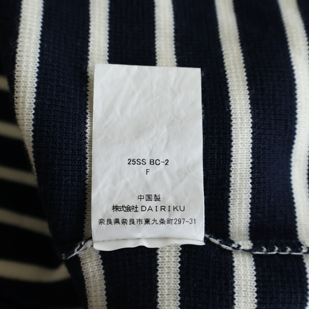 DAIRIKU(ダイリク) 25SS JUST AN IDEA 別注 Docking Lettered Knit ドッキングレタードニット セーター ネイビー BC-2