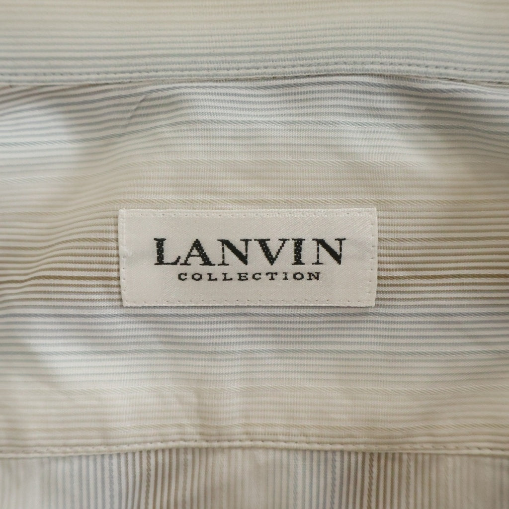 LANVIN(ランバン) ストライプ長袖シャツ 胸ポケット付き シャツ ホワイト系