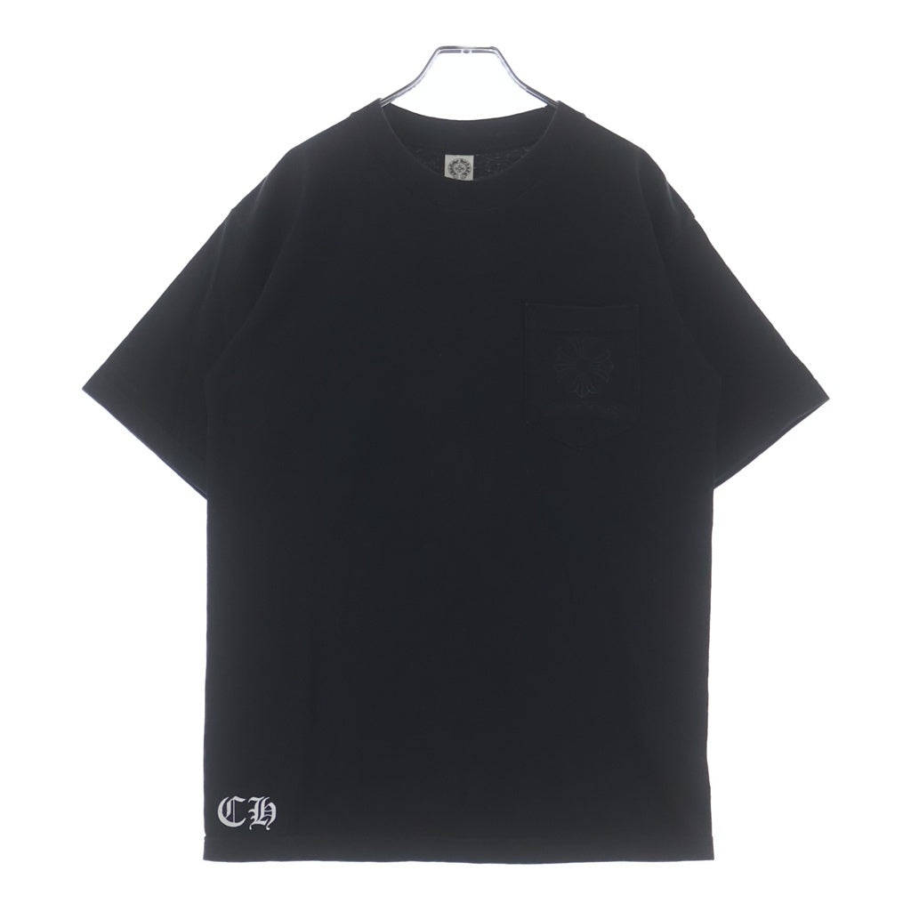 CHROME HEARTS(クロムハーツ) OLD CH PLS T-SHIRT バックCHプラスプリント クルーネック半袖カットソーTシャツ ブラック